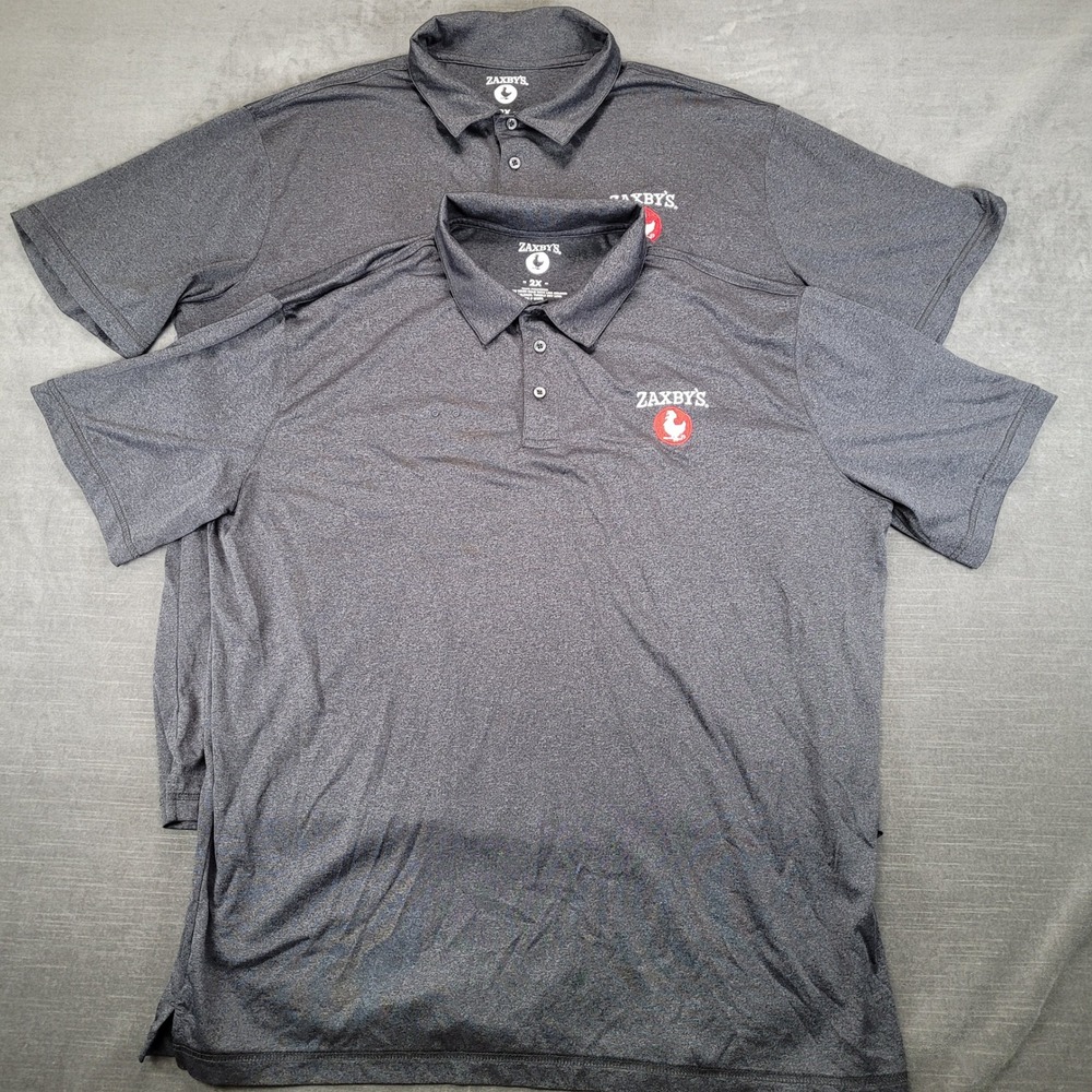 Lot of 2 Zaxbys Employee Uniform Polo Shirts Womens 2X Performance Polyester‎